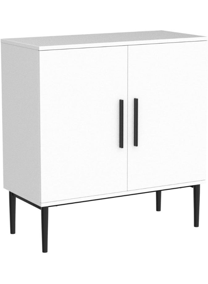 KFO Storage Cabinet with Doors, White Accent Cabinet, Modern Free Standing Cabinet, Sideboard with Metal Base for Bedroom, Living Room, Kitchen and Office - Image 4